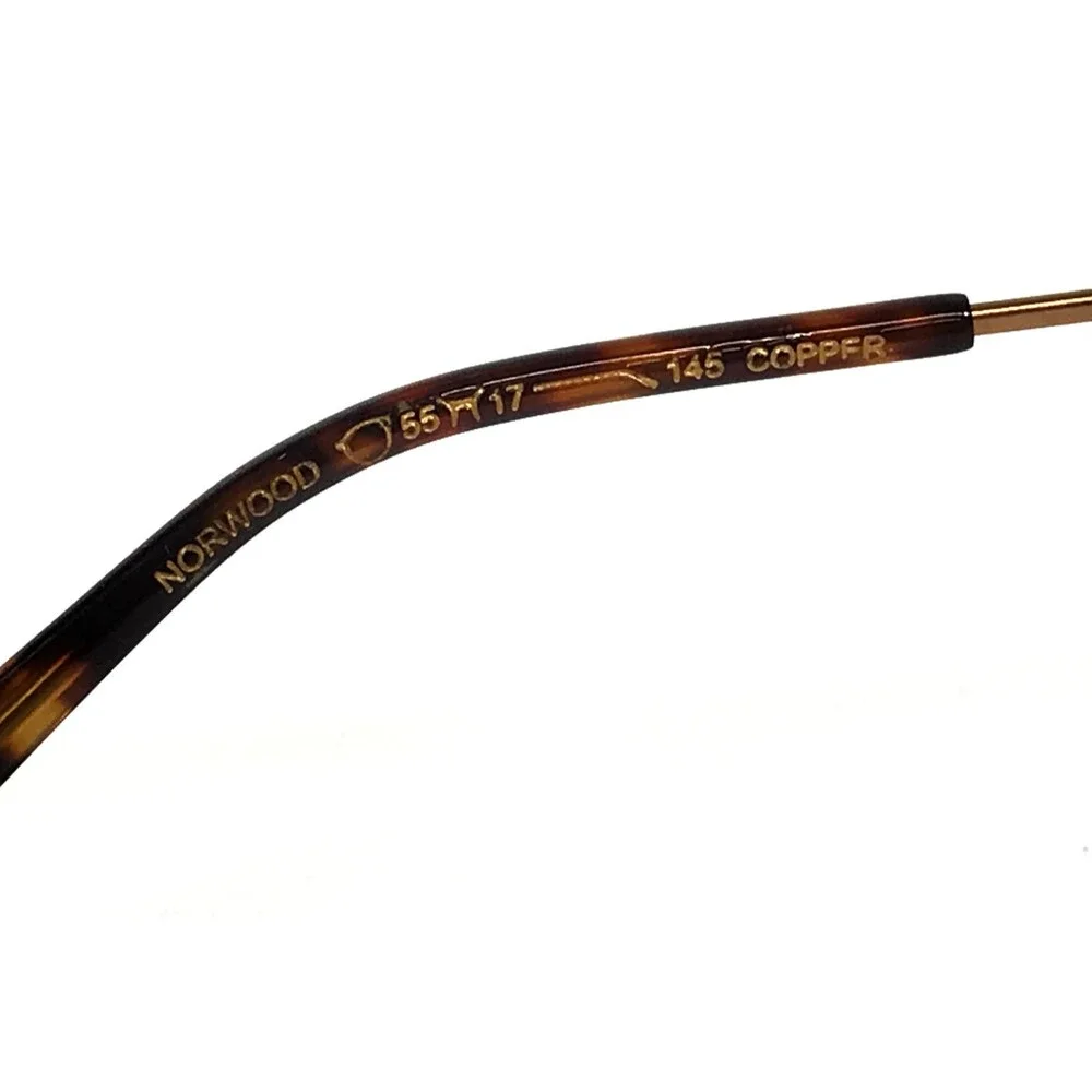 Erkers Eyeglasses Frames NORWOOD COPPER Matte Gold Wire Rim Titanium 55-17-145